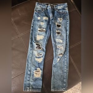 Boy's Distressed Blue Xray Jeans, size 10